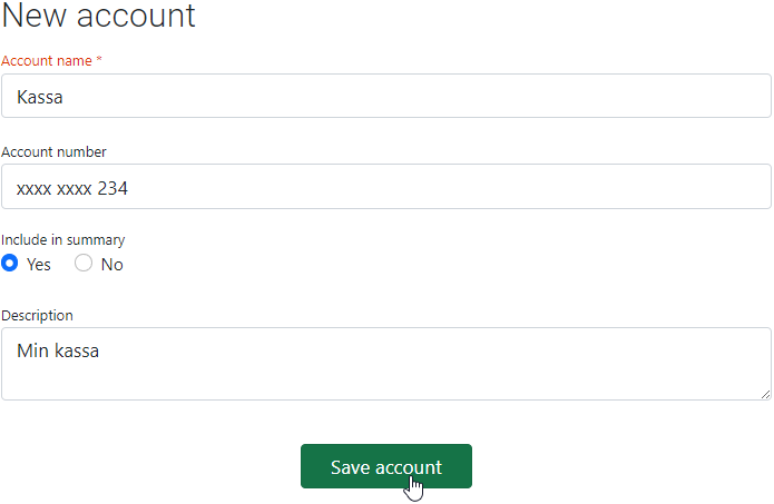New account