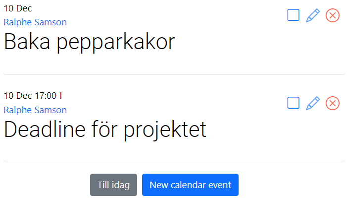 Events of the day