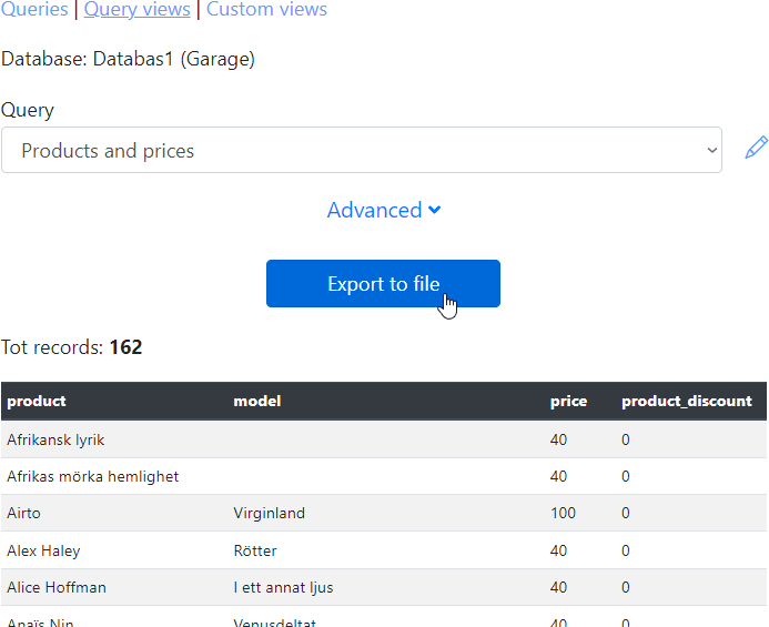 Query views