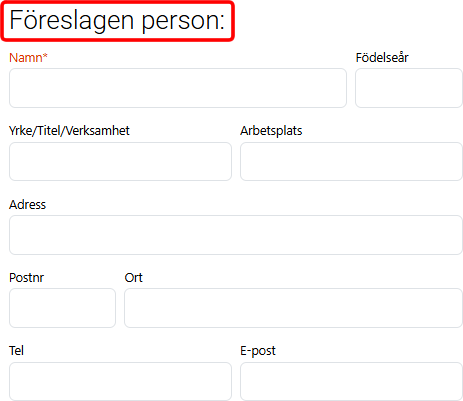Proposed person