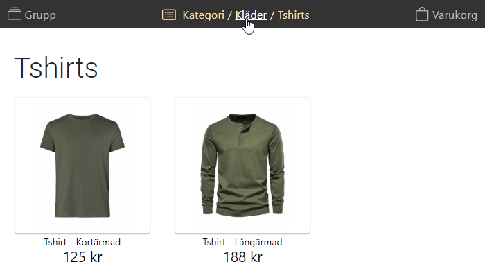 Products in category