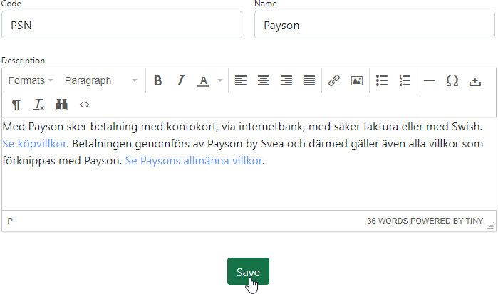 New paymethod
