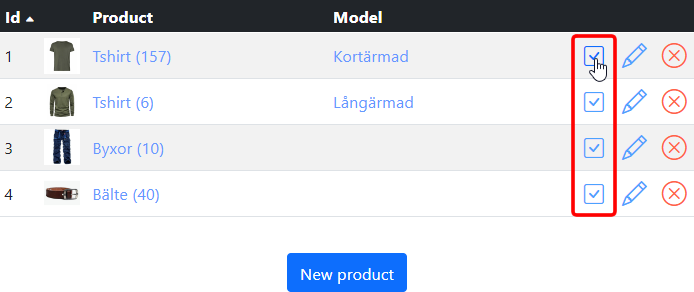 Products published