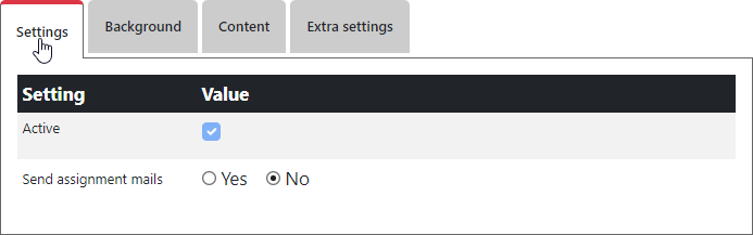 Projects settings