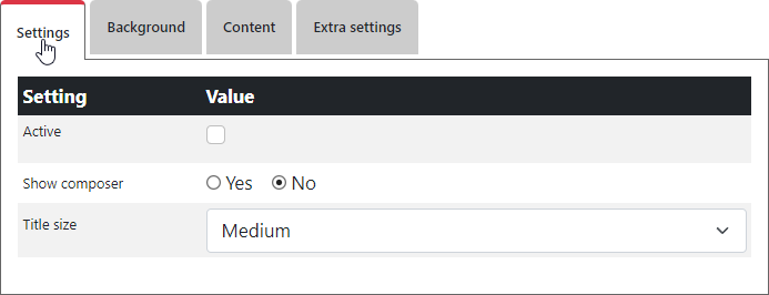 Setlists settings