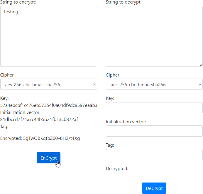 Open SSL encrypt