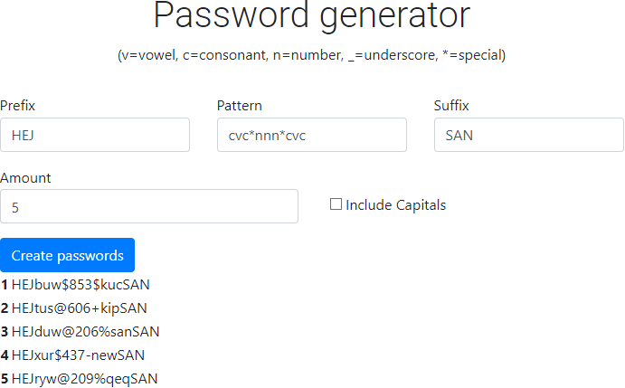 Password generator