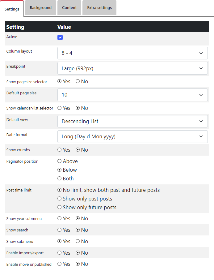 Template settings 3